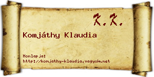 Komjáthy Klaudia névjegykártya