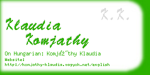 klaudia komjathy business card